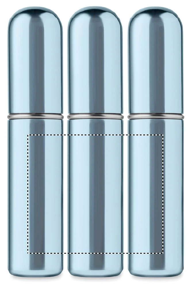 Plniteľná fľaštička s rozprašovačom 5 ml – dětská modrá – tlačová plocha – LABEL