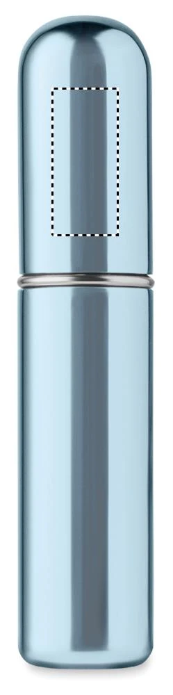 Plniteľná fľaštička s rozprašovačom 5 ml – dětská modrá – tlačová plocha – Veko