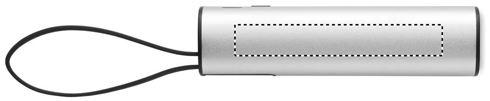 Powerbanka 5000 mAh PD 20 W POWERTUBE – matná stříbrná – tlačová plocha – Bok 3