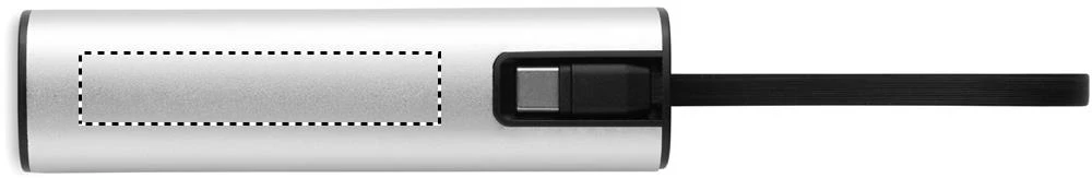 Powerbanka 5000 mAh PD 20 W POWERTUBE – matná stříbrná – tlačová plocha – Bok 4