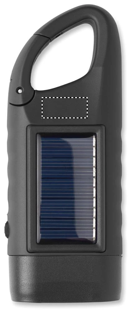 Solárne LED svietidlo s dynamom CRANCH – černá – tlačová plocha – Predná strana