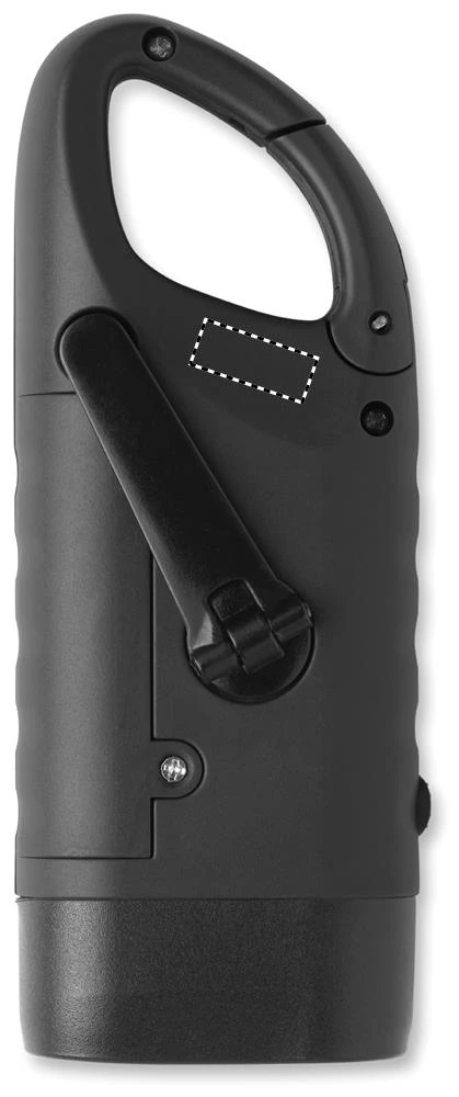 Solárne LED svietidlo s dynamom CRANCH – černá – tlačová plocha – BACK SIDE 1