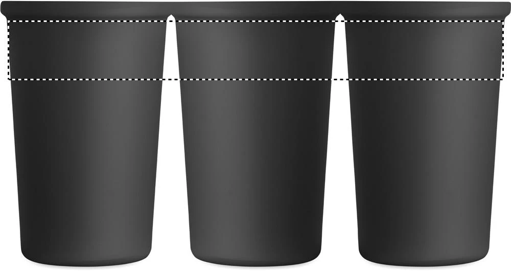 Recyklovaný termohrnček NAKANO, 400 ml – černá – tlačová plocha – Dookola 360°