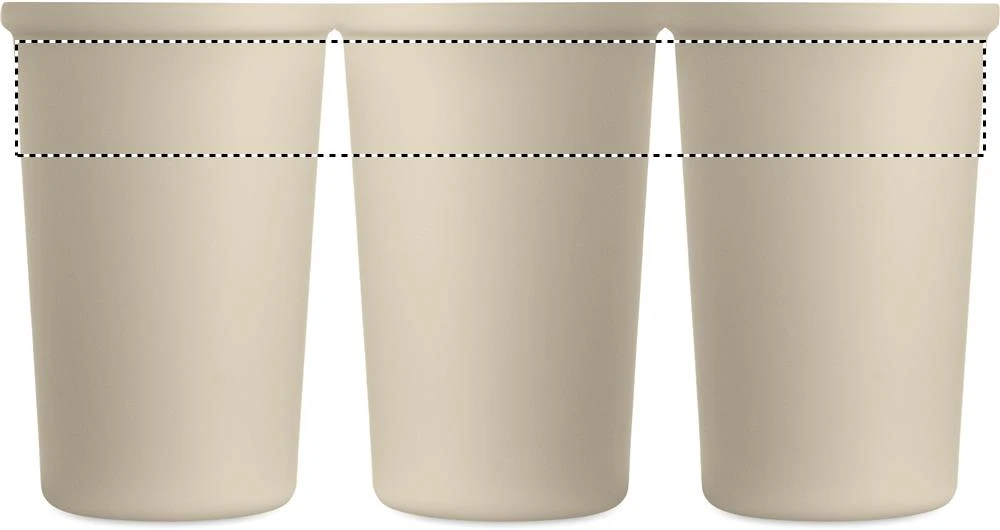 Recyklovaný termohrnček NAKANO, 400 ml – béžová – tlačová plocha – Dookola 360°