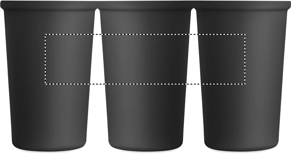 Recyklovaný termohrnček NAKANO, 400 ml – černá – tlačová plocha – Dookola (rotačná sieťotlač)