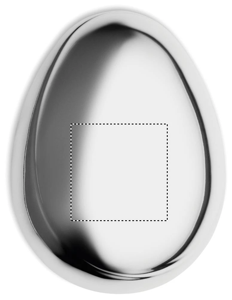 Kefa na rozčesávanie vlasov BRUSH – lesklá stříbrná – tlačová plocha – Bok 1
