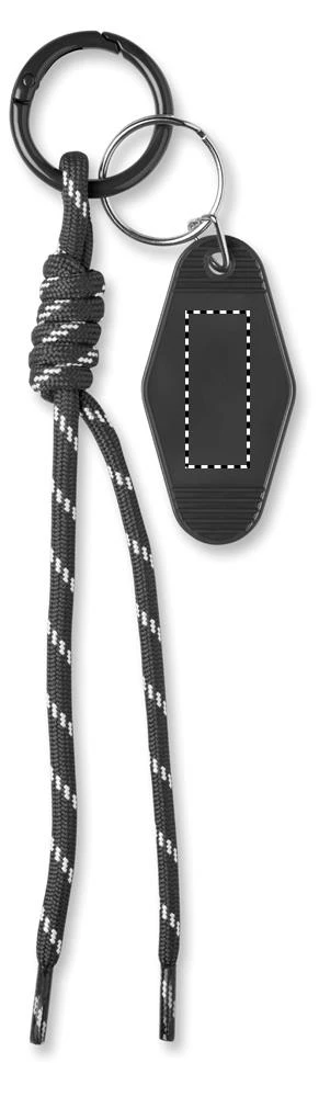 Kľúčenka z pleteného lanka KEYBRAID – černá – tlačová plocha – Bok 1
