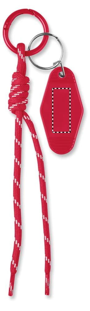Kľúčenka z pleteného lanka KEYBRAID – červená – tlačová plocha – Bok 1