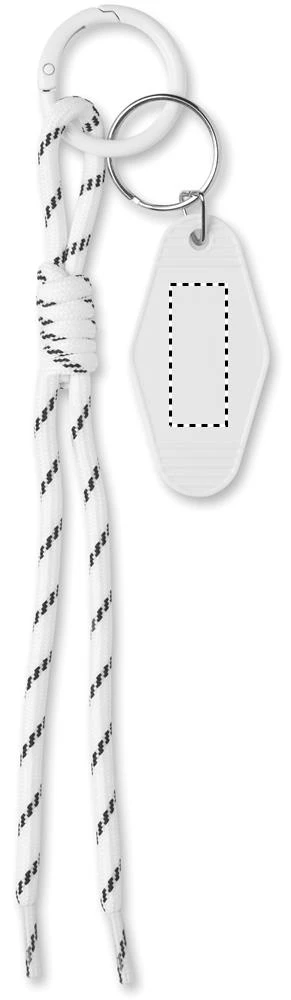 Kľúčenka z pleteného lanka KEYBRAID – bílá – tlačová plocha – Bok 1