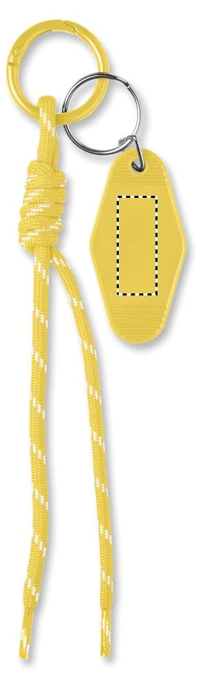 Kľúčenka z pleteného lanka KEYBRAID – žlutá – tlačová plocha – Bok 1
