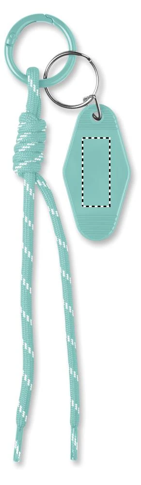 Kľúčenka z pleteného lanka KEYBRAID – mátově zelená – tlačová plocha – Bok 1