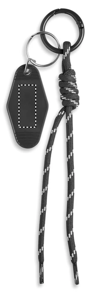 Kľúčenka z pleteného lanka KEYBRAID – černá – tlačová plocha – Bok 2