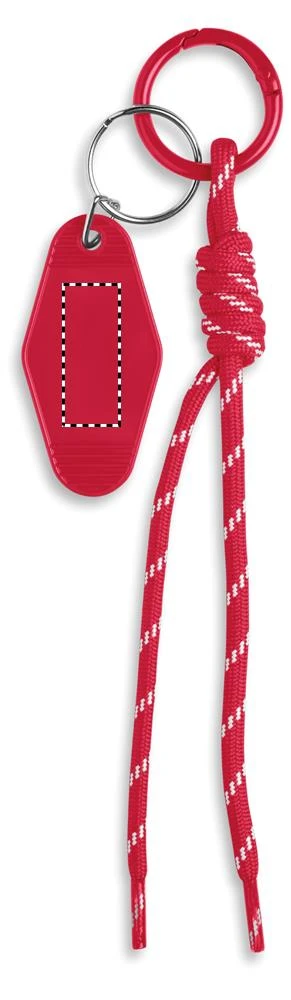 Kľúčenka z pleteného lanka KEYBRAID – červená – tlačová plocha – Bok 2
