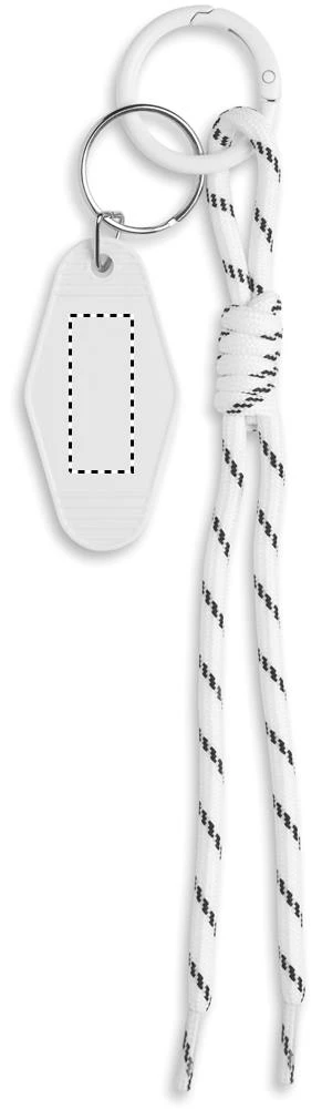 Kľúčenka z pleteného lanka KEYBRAID – bílá – tlačová plocha – Bok 2
