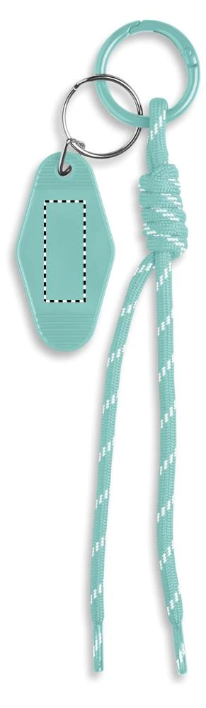 Kľúčenka z pleteného lanka KEYBRAID – mátově zelená – tlačová plocha – Bok 2