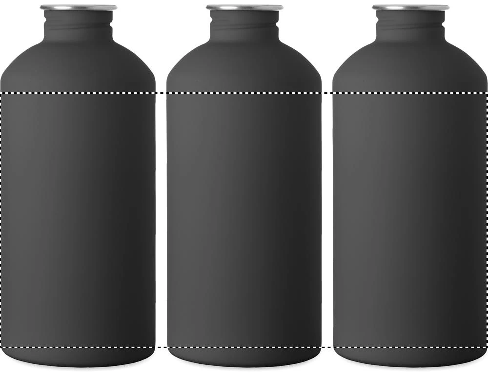 Jednostenná nerezová fľaša 500 ml REMID MOSS SOFT – černá – tlačová plocha – Dookola 360°