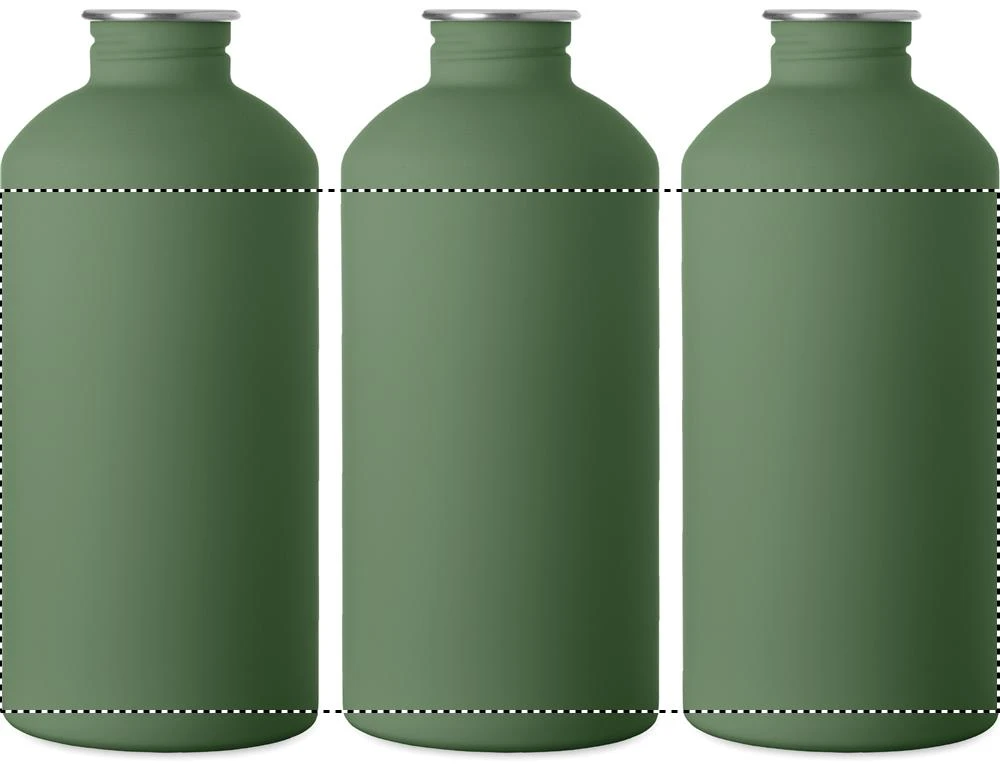 Jednostenná nerezová fľaša 500 ml REMID MOSS SOFT – tmavě zelená – tlačová plocha – Dookola 360°