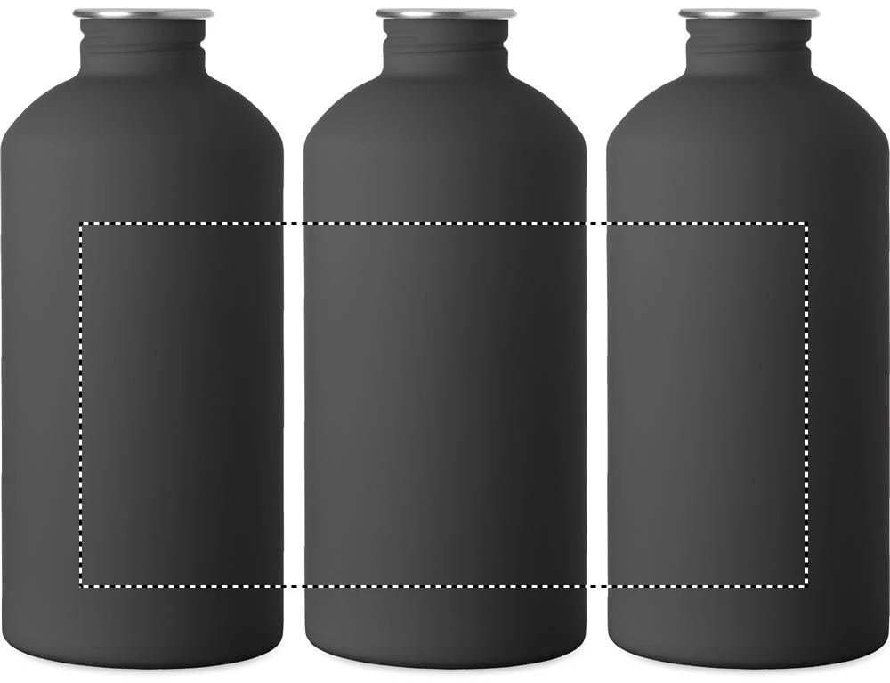 Jednostenná nerezová fľaša 500 ml REMID MOSS SOFT – černá – tlačová plocha – Dookola (rotačná sieťotlač)