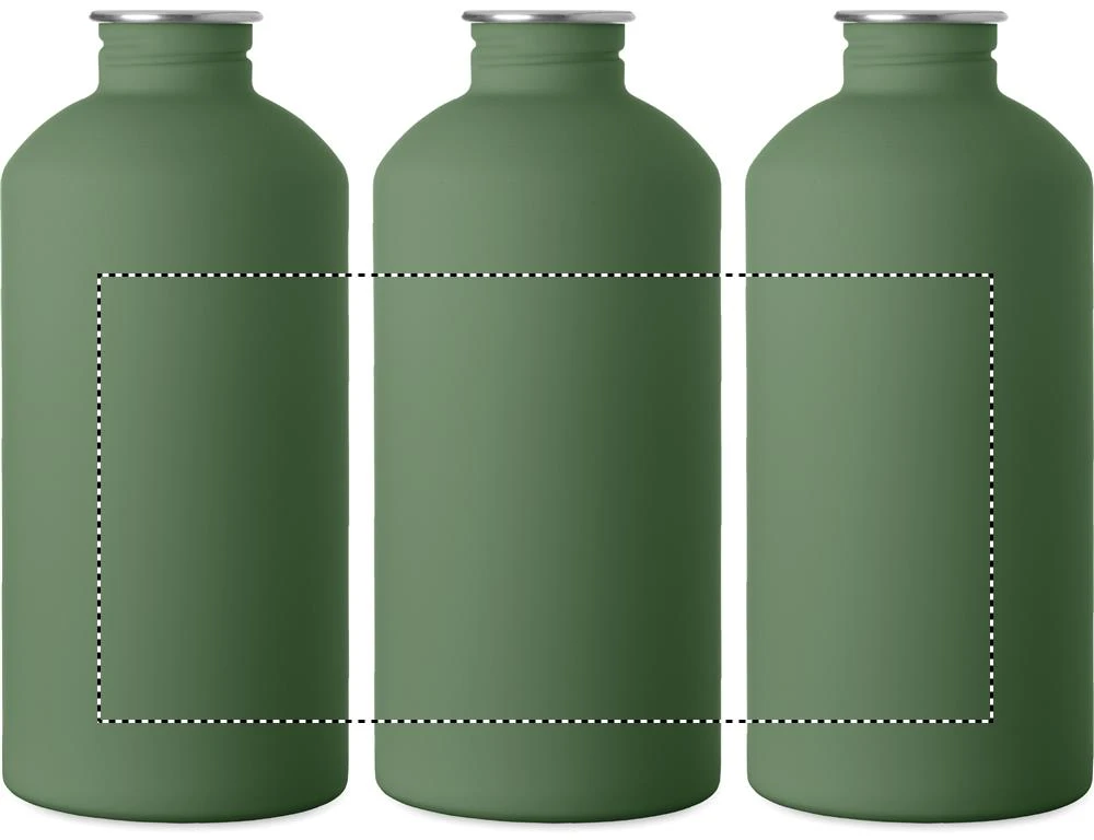 Jednostenná nerezová fľaša 500 ml REMID MOSS SOFT – tmavě zelená – tlačová plocha – Dookola (rotačná sieťotlač)