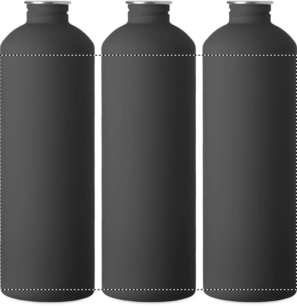 Jednostenná nerezová fľaša 750 ml REBIG MOSS SOFT – černá – tlačová plocha – Dookola 360°