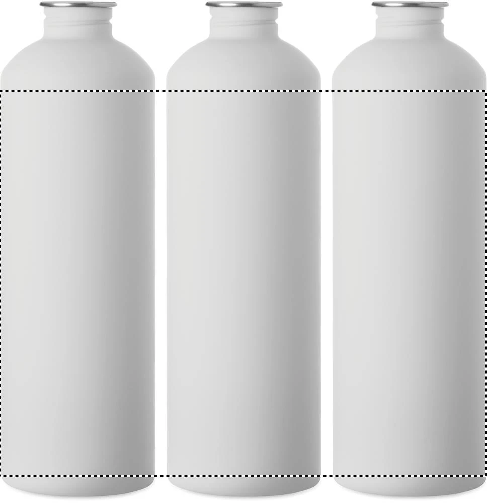 Jednostenná nerezová fľaša 750 ml REBIG MOSS SOFT – bílá – tlačová plocha – Dookola 360°