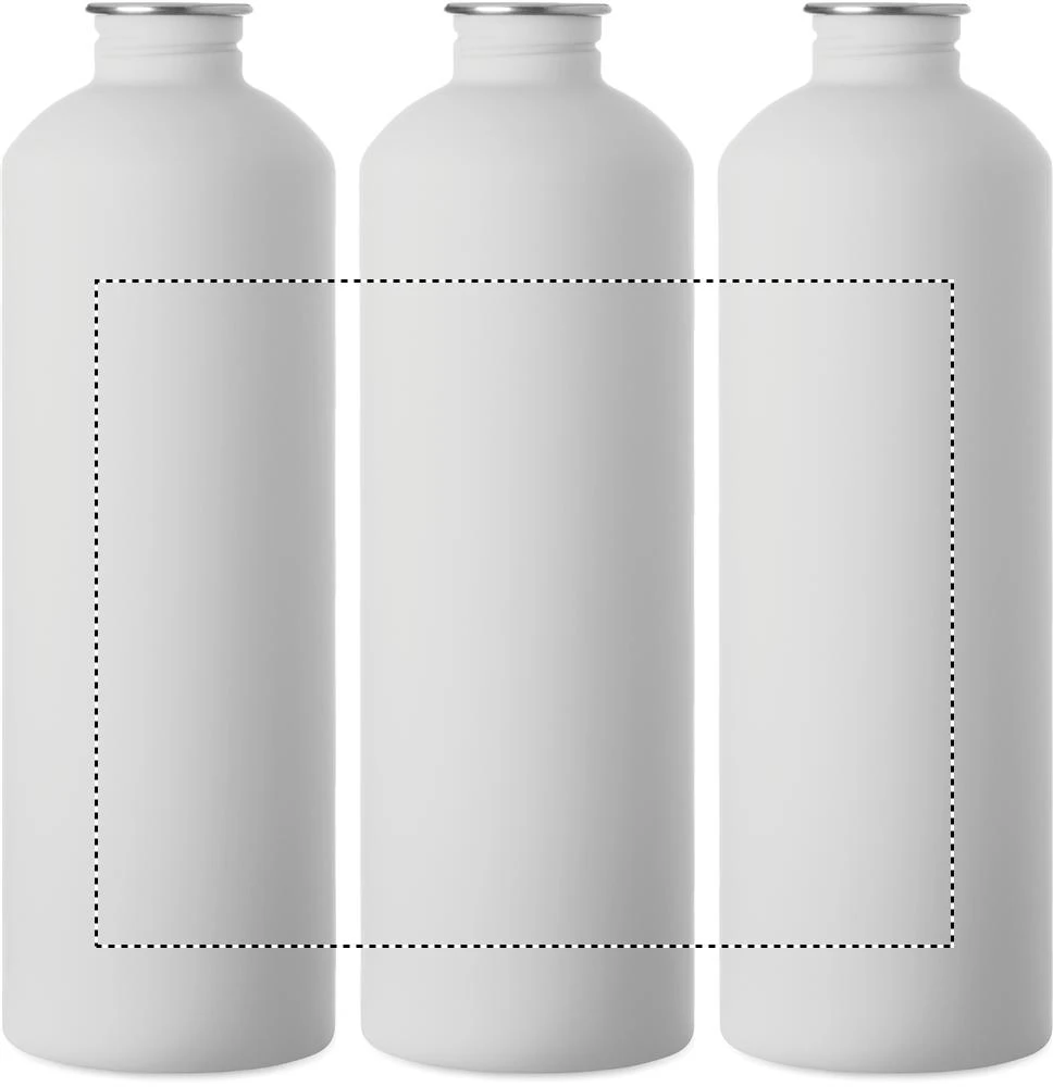 Jednostenná nerezová fľaša 750 ml REBIG MOSS SOFT – bílá – tlačová plocha – Dookola (rotačná sieťotlač)