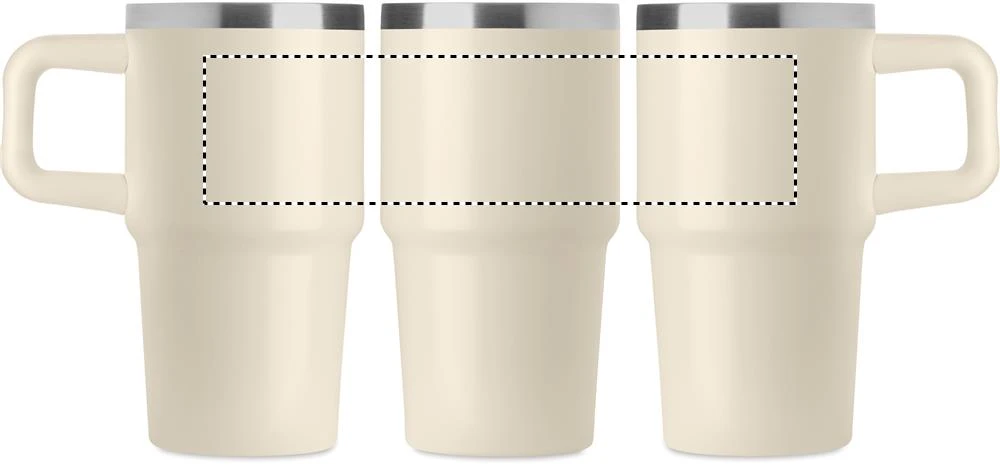 Termohrnček ALAND 500 ml – béžová – tlačová plocha – 360 UPPER