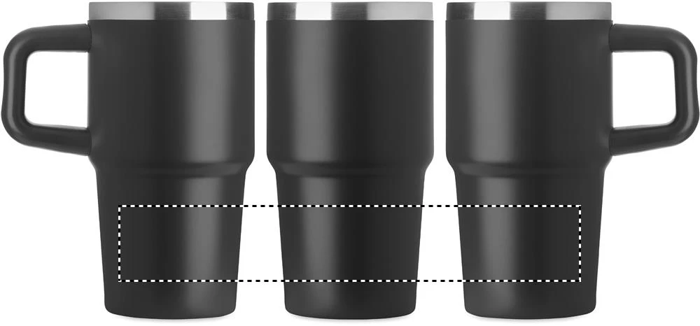 Termohrnček ALAND 500 ml – černá – tlačová plocha – 360 LOWER