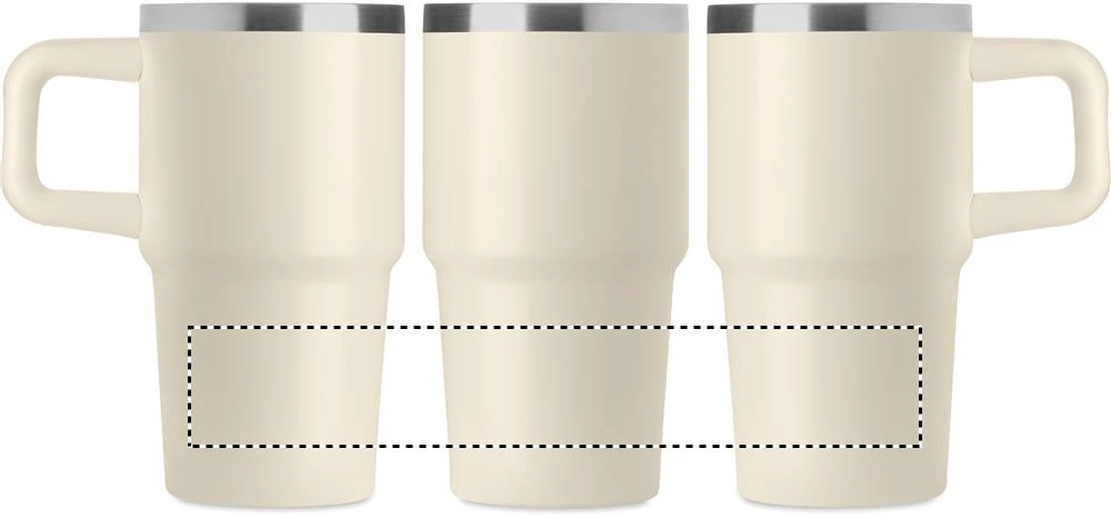 Termohrnček ALAND 500 ml – béžová – tlačová plocha – 360 LOWER