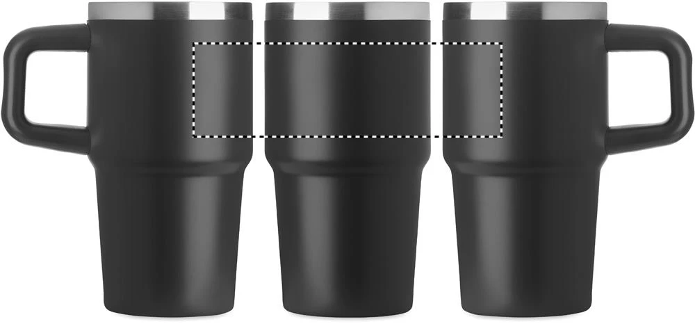 Termohrnček ALAND 500 ml – černá – tlačová plocha – Dookola (rotačná sieťotlač)
