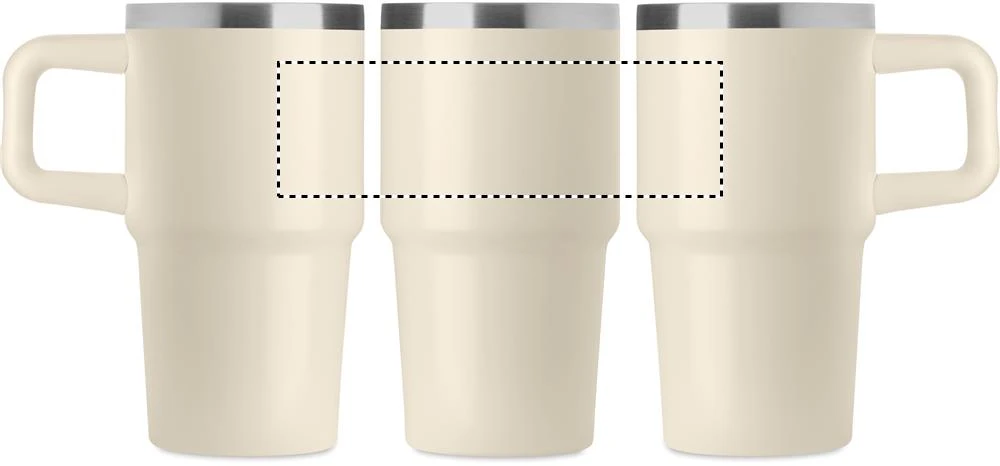 Termohrnček ALAND 500 ml – béžová – tlačová plocha – Dookola (rotačná sieťotlač)