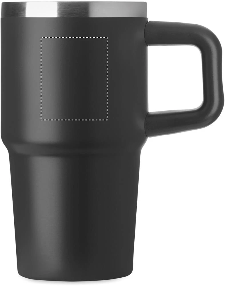 Termohrnček ALAND 500 ml – černá – tlačová plocha – Pre pravákov