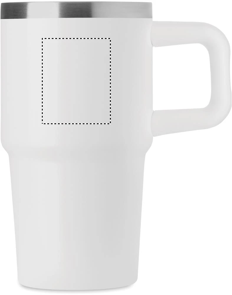 Termohrnček ALAND 500 ml – bílá – tlačová plocha – Pre pravákov