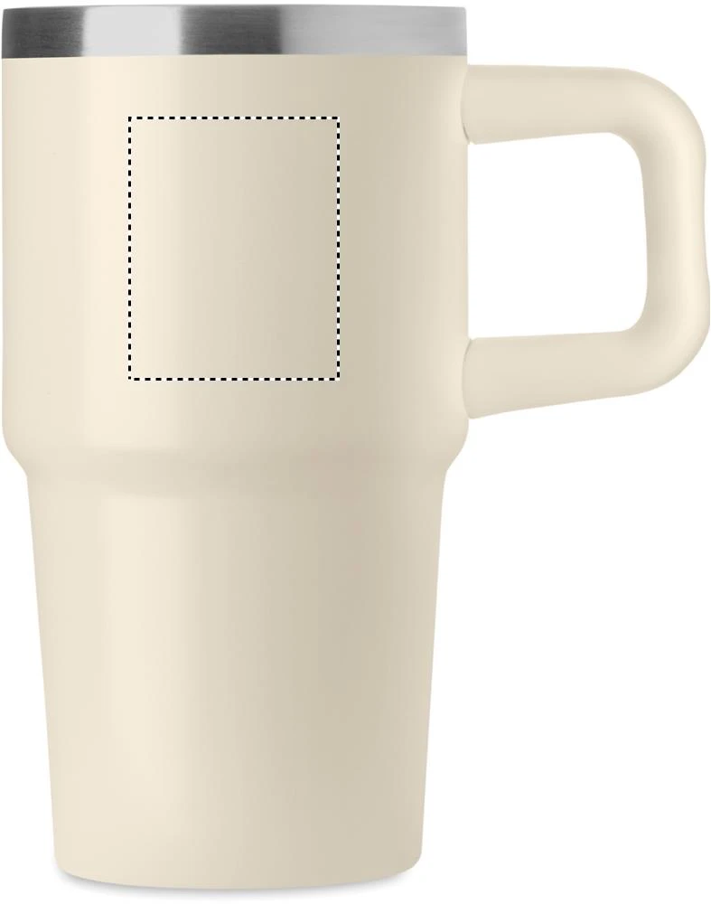 Termohrnček ALAND 500 ml – béžová – tlačová plocha – Pre pravákov