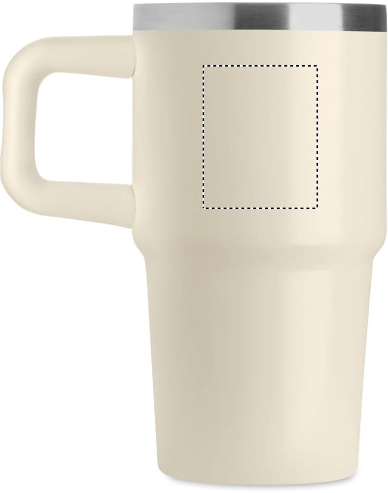 Termohrnček ALAND 500 ml – béžová – tlačová plocha – Pre ľavákov