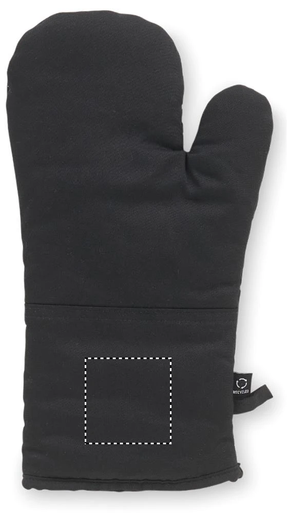 Kuchynská súprava z recyklovanej bavlny GALA SET – černá – tlačová plocha – GLOVE