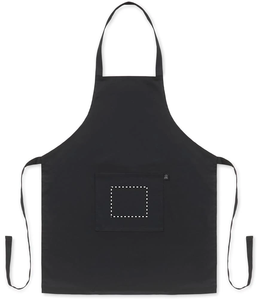 Kuchynská súprava z recyklovanej bavlny GALA SET – černá – tlačová plocha – APRON POCKET