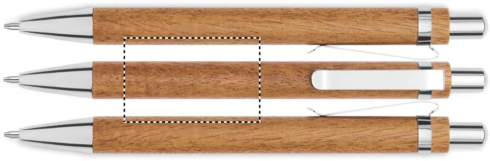 Súprava dreveného guľôčkového pera a ceruzky JAKARTA SET – barva dřeva – tlačová plocha – ROUNDCREEN PENCIL