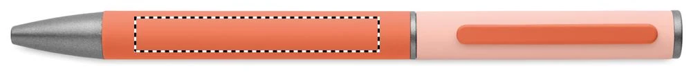 Guľôčkové pero z recyklovaného hliníka FILLAN – oranžová – tlačová plocha – IN LINE WITH CLIP