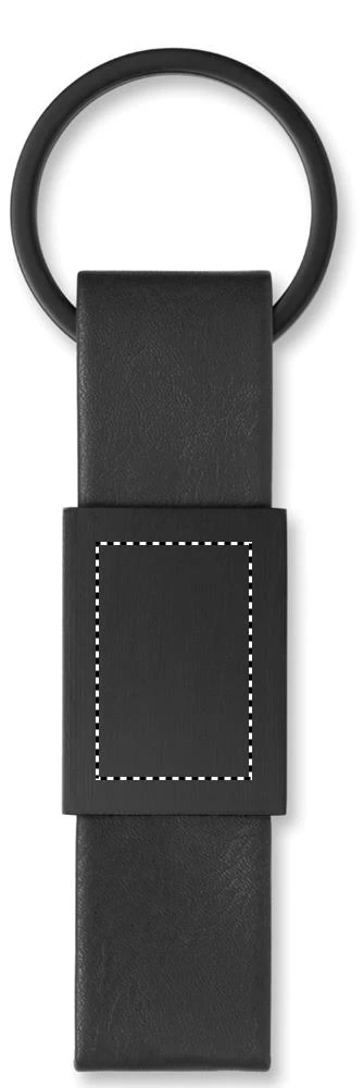 Súprava guľôčkového pera a prívesku na kľúče ESCRI SET – černá – tlačová plocha – KEYRING SIDE 1