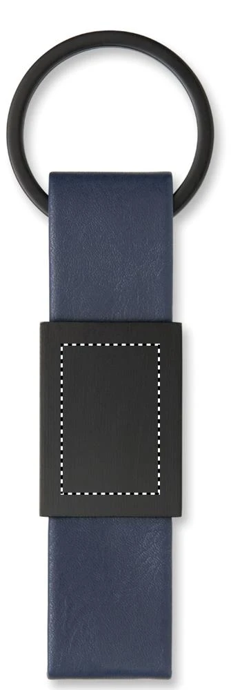 Súprava guľôčkového pera a prívesku na kľúče ESCRI SET – modrá – tlačová plocha – KEYRING SIDE 1
