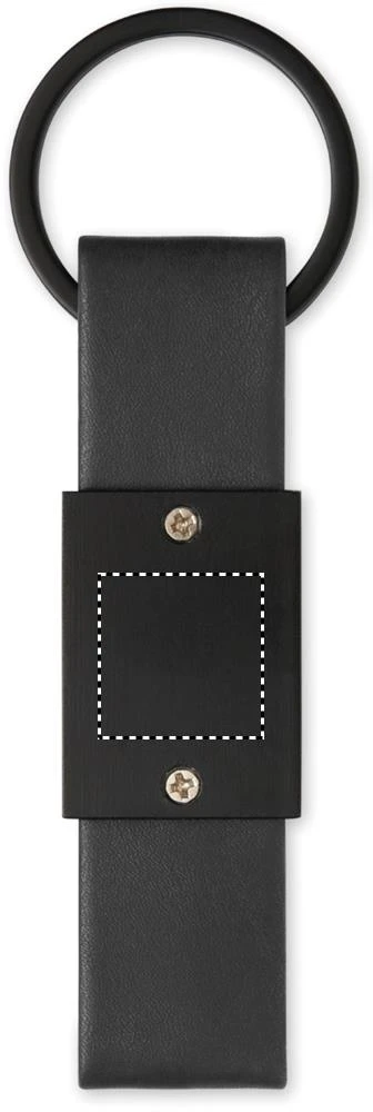 Súprava guľôčkového pera a prívesku na kľúče ESCRI SET – černá – tlačová plocha – KEYRING SIDE 2