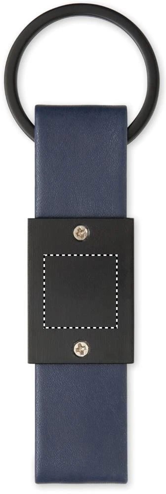 Súprava guľôčkového pera a prívesku na kľúče ESCRI SET – modrá – tlačová plocha – KEYRING SIDE 2