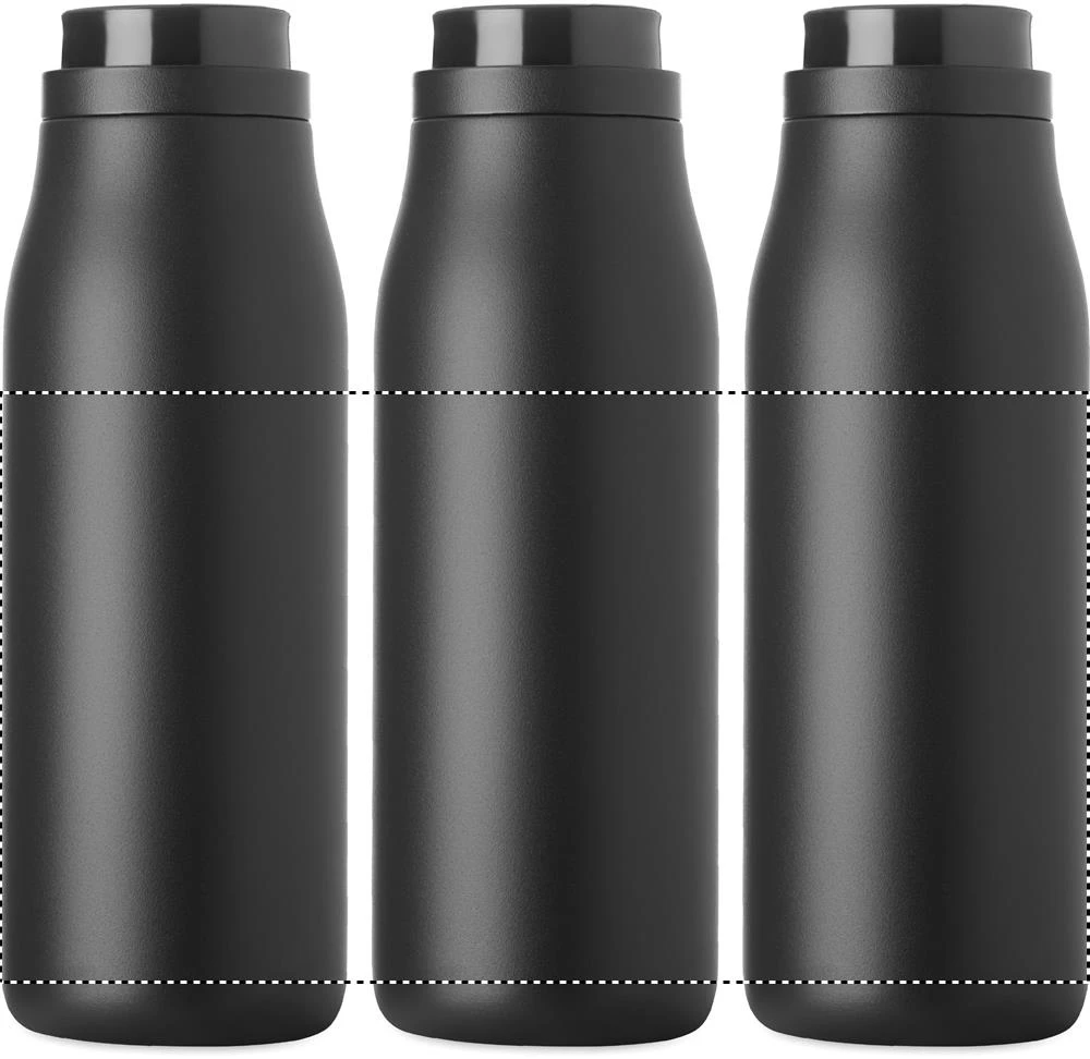 Dvojstenná fľaša EMPIRE, 500 ml – černá – tlačová plocha – Dookola 360°