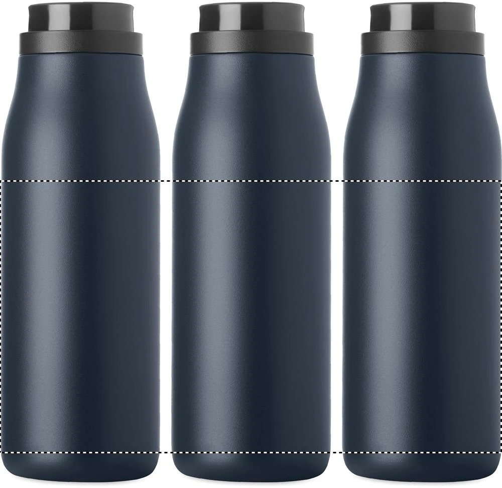 Dvojstenná fľaša EMPIRE, 500 ml – francouzská námořnická modř – tlačová plocha – Dookola 360°