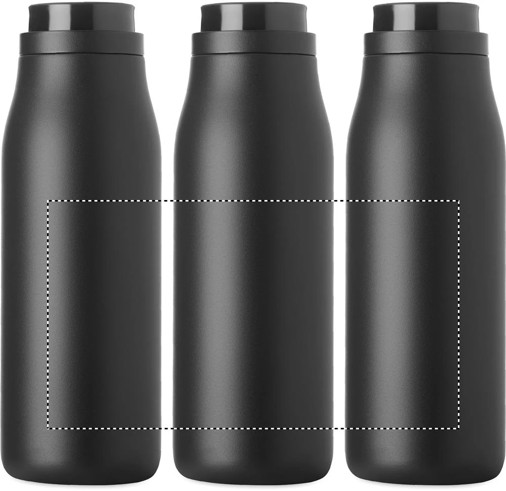 Dvojstenná fľaša EMPIRE, 500 ml – černá – tlačová plocha – Dookola (rotačná sieťotlač)