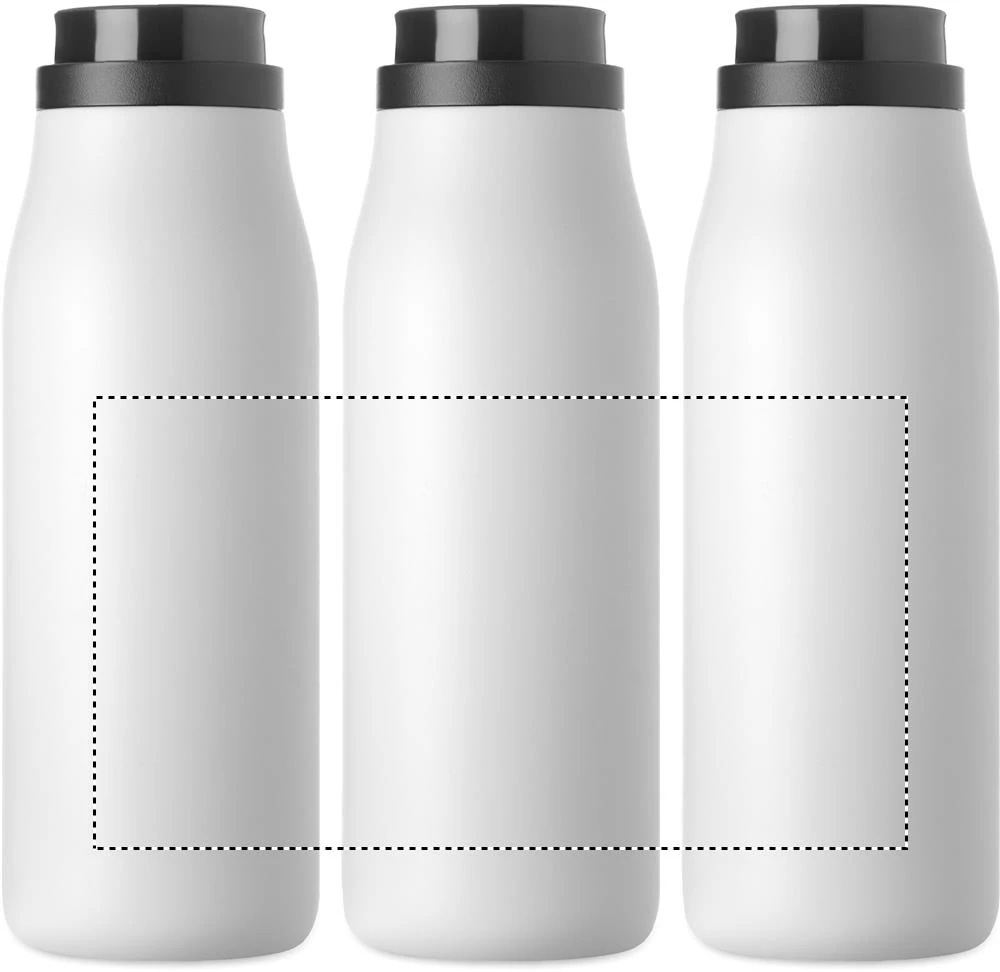 Dvojstenná fľaša EMPIRE, 500 ml – bílá – tlačová plocha – Dookola (rotačná sieťotlač)