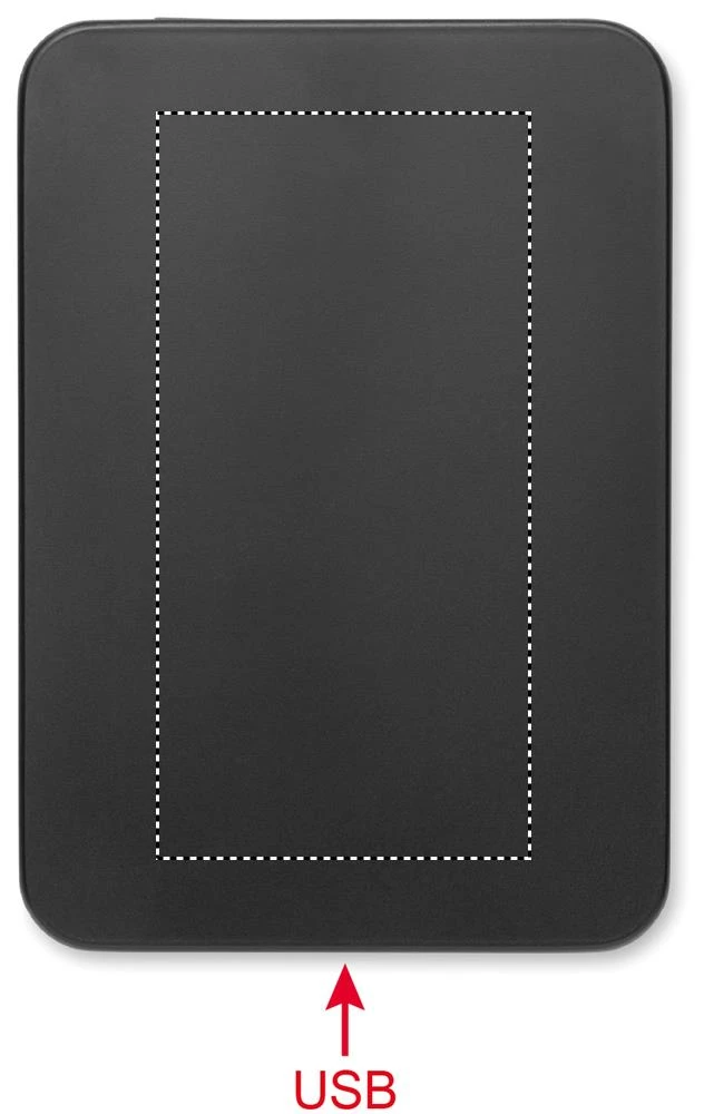 Tenká magnetická powerbanka 20W SLIMVOLT – černá – tlačová plocha – Bok 1