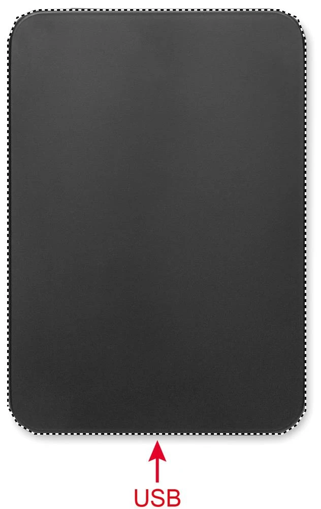Tenká magnetická powerbanka 20W SLIMVOLT – černá – tlačová plocha – SIDE 1 PD