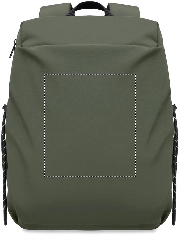 Nylonový batoh na 16" notebook NAPA – tmavě zelená – tlačová plocha – Predné vrecko